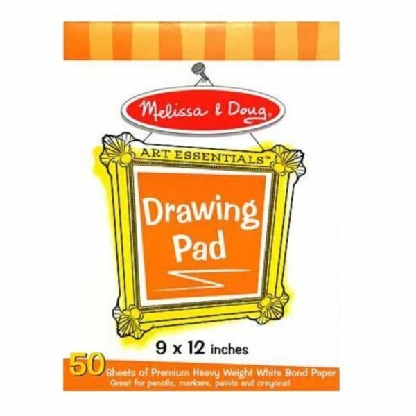 Melissa & Doug Drawing Pad, 9 x 12, White, 50 Sheets, PK10 4108
